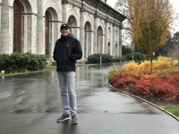 John Schwarz at the Prague Castle Ball Games Hall [Míčovna] during his visit to Prague