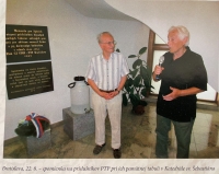 Remembrance of PTP members at their memorial plaque in the Cathedral of St. Sebastian. Bratislava 22th august