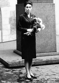 Graduation photo after finishing studies at the Faculty of Arts, Charles University in Prague