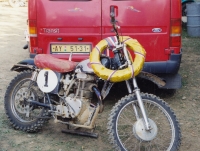 Závodní motocykl ESO, závody veteránů, 1999