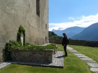 Lenka Karfíková at the grave of R. M. Rilke, Raron Switzerland, 2015