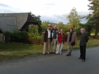 Lenka Karfíková (second from right) with her husband Filip (left), Mr and Ms Trojan and Pavel Kouba (right), 2015
