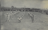 A Worker's Sport Union gathering in Ostrava, where her father, Jan Wilk, had been exercising 