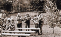 Ludmila Hronová and František Hron at a camp 