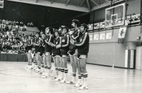 Kamil Brabenec in the Czechoslovak jersey (third from right) at the Olympic qualification in Hamilton, Canada, 1976