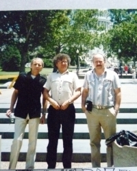 DT with friends and colleagues - Vladimír Rudlovčák on the left, Josef Zieleniec on the right.