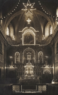 Treasure from the attic - Interior of the monastery on the Mount of Our Lady in Králíky-Hedeč, 1920s