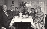 Miroslav Nový (the second one from the left) with his family, dating 1967