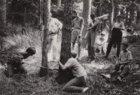 Scout wood-cutting day in Veselí nad Moravou, 1990s