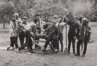 Scout wood-cutting day in Veselí nad Moravou, 1990s