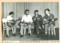 Zdeněk Susa (right) in the sanatorium with patients