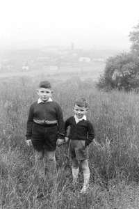 Josef Bauer (on the right) with his brother Petr,  1950s