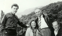 With his parents