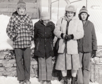 Family photograph. From the left: Dagmar's children, Radek and Dáša, Dagmar herself and her husband Radoslav. 1990