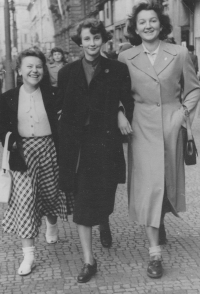 Zdena Táborská, later married Kabátová-Táborská (1st from the right, probably early 1950s)