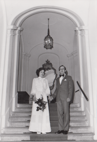 Věra Halová, wedding in Vizovice, 1982