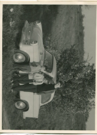 Judit and the children with their first car