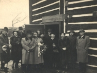 Wedding of Lubor Linhart and Irena Židová, church in Slavoňov, 1950