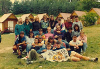 Michal Polman at a campsite