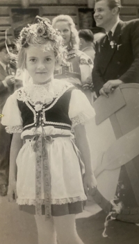 Věra Beránková in a folk costume