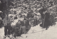 Marking out the Krč Memorial, Kunvald, 1960s