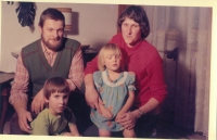 Marta Pechová with her husband Pavel and daughters Martina (the older one) and Pavlína around the middle of the 1980s