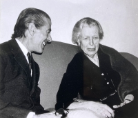 Agathe's father with Grandma Gabrielle in Cascais in Portugal. New Year's Eve, 1973