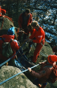 Mountain Rescue service in Jizerské hory - training