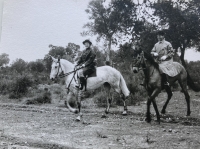 Witness' parents during a fox hunt in Portugal. Autumn 1965