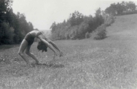 Stanislava Žabková in Veselí u Václavic. Summer 1951