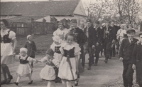 Máje (spring festival) in Přelovice, 1940s