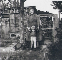 Ernst with grandma Franke. 1956