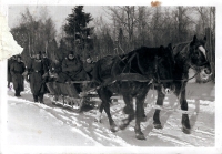 Rzhev - German soldiers are going to pick food rations. One of them is witness' father.