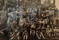 Magdalena Hojková (centre, with white headdress) with her family, 1978