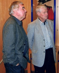 Adolf Absolon s  Vladimírem Suchánkem (2008, Poštovní muzeum, Praha)