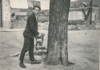 Husband during chainsaw tests, 1969