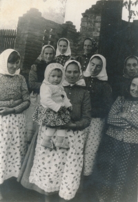 Moment when the locals left the church, turn of the 70s and 80s, Rovensko