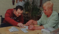 Hermína Malátová volunteering at the Home for the Elderly Máj in České Budějovice, after 2000