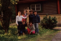 Members of the Studio Věšák in Jaroměř that organized evenings of listening to music, Roman Bauer on the right