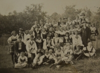 Volunteer performance Hanácká svatba, both parents were among the performers, 1937