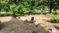 Cemetery at the church in Pstrążna in 2022