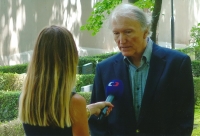 Jiří Línek during a memorial event at the Ďáblice cemetery in Prague, 26 June 2019