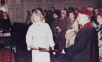 Olga Mertlíková at her second graduation in 1981