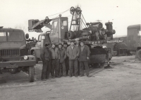 Viliam Otiepka, the third one from the right, with colleagues from work. 1980s
