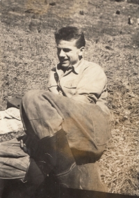 Oldřich Rosůlek taking a break from planting trees near Modrava in Šumava