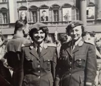 Stanislava Šťastná with Václava Maršounová, elementary school graduates, right, 1953		
