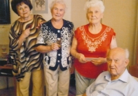 From the right his uncle Viliam, his aunt Viera, his mother Eva, his aunt Viera, 2012