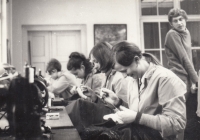 Marie Poláková (front) at practical training in Vrchlabí, around 1970