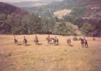 Antonín Konečný with other horsemen