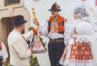 Antonín's son Jakub Konečný (taking over the feasting right) as a younger head miller with younger woman Kateřina Adamová at the Anenský feast in Veselí nad Moravou